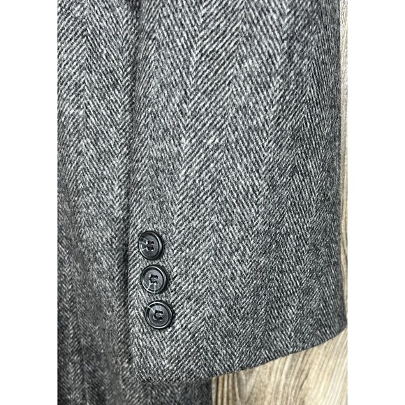Bert Pulitzer Men's Grey Herringbone Camel Hair Wool Blend Blazer Jacket 48L - Picture 6 of 15